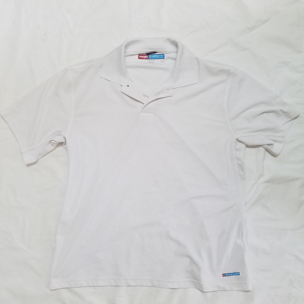 MENS WHITE WRANGLER POLO T-SHIRT!!!!!!